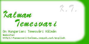kalman temesvari business card