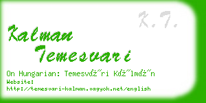 kalman temesvari business card